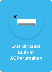 Gambar AC yang dipasang di dinding dengan LAN nirkabel internal