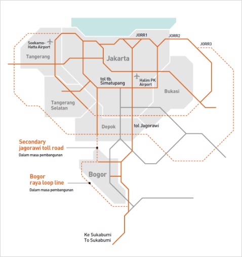 map:Akses MRT&LRT ke area metropolitan Jakarta