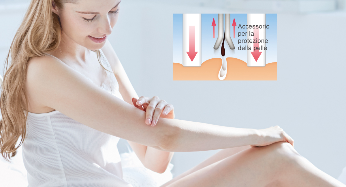 Accessorio per la protezione della pelle, per un'epilazione delicata