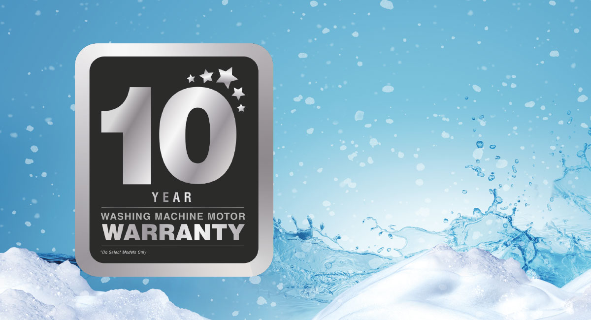 ضمان 10 أعوام على موتور الغسالة