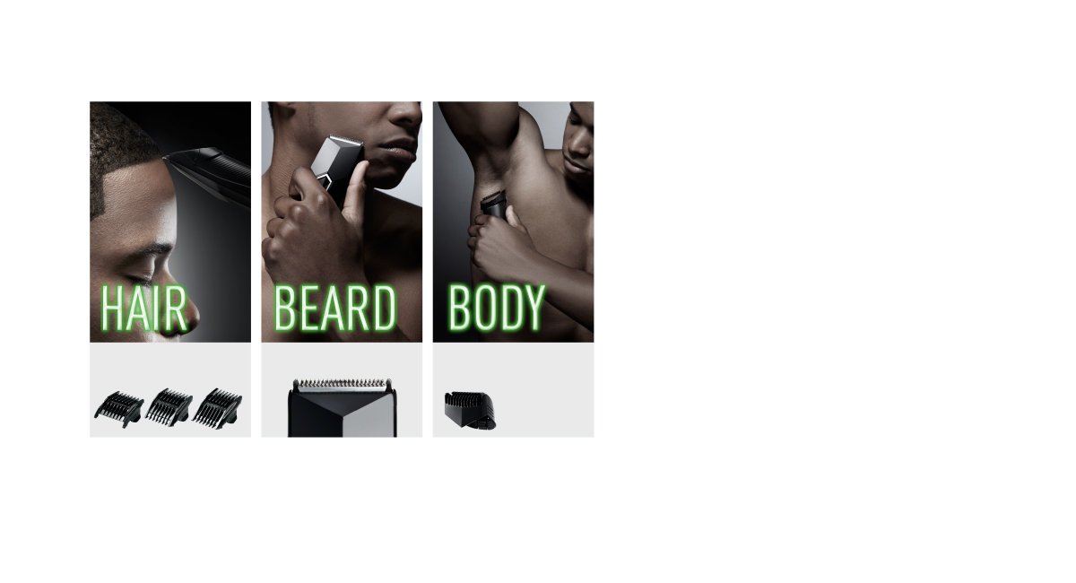 Full body grooming with one unit