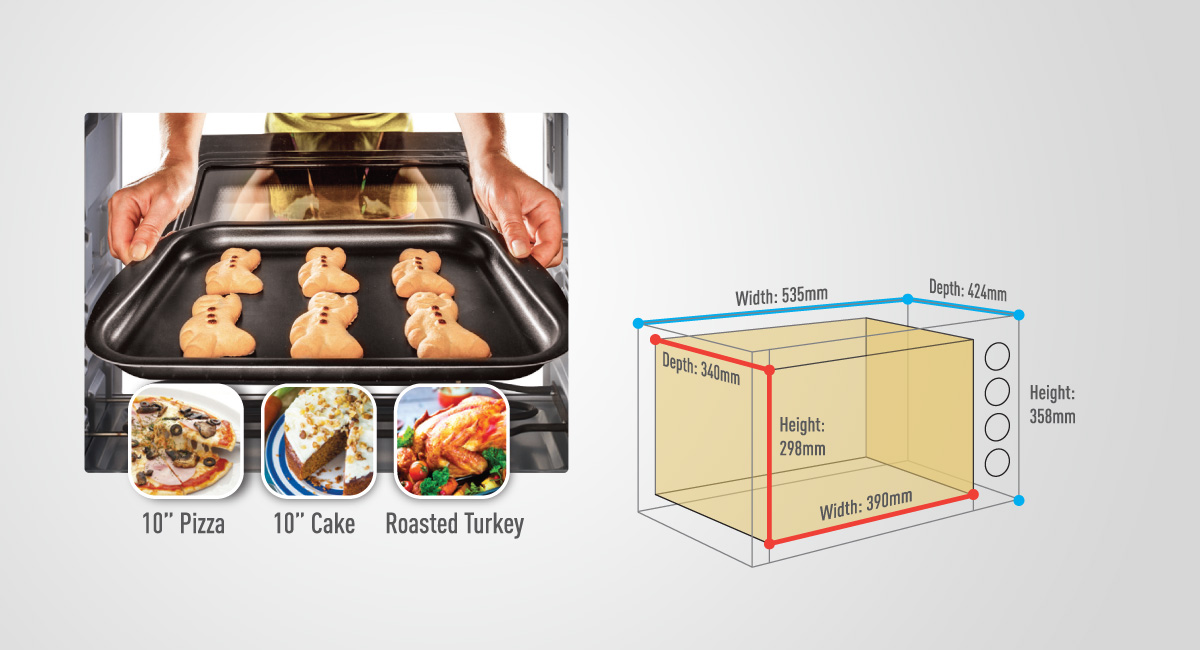 38L Large Capacity & 1800W High Powered