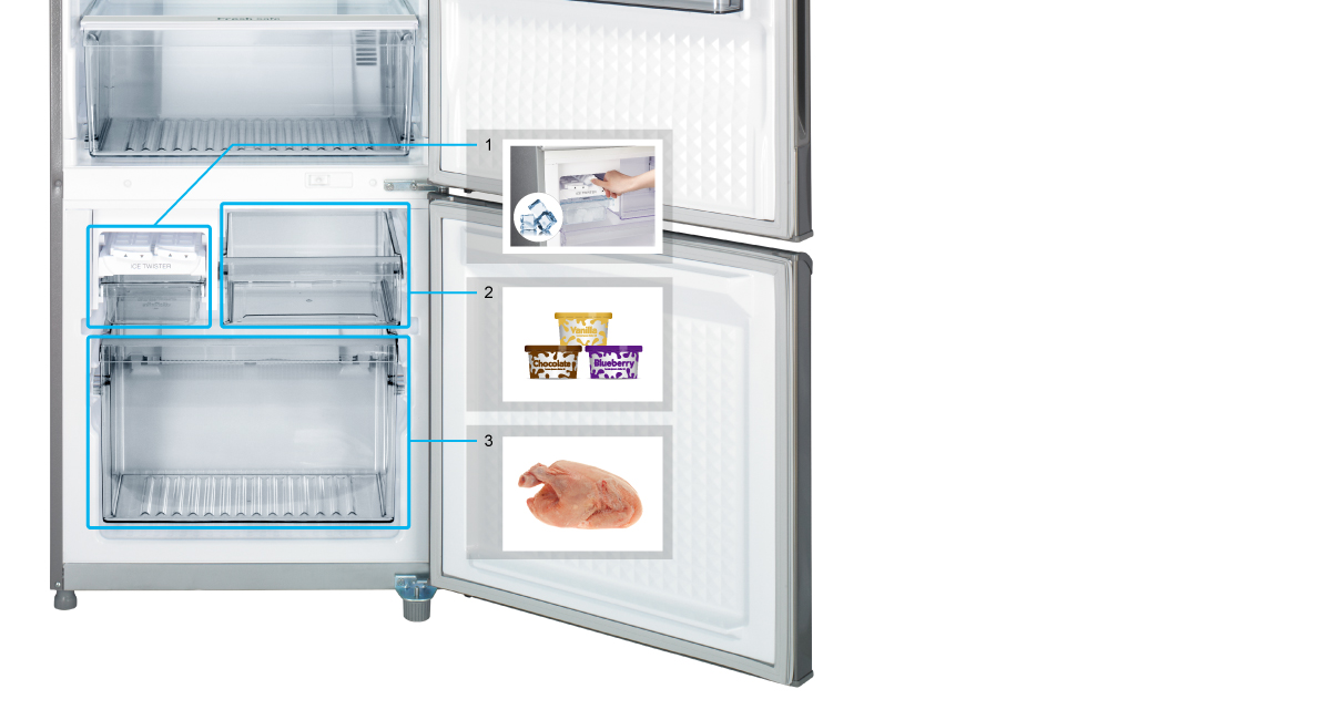 Easy-to-Organize Freezer Compartment