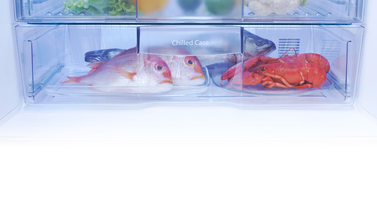 Meat and Fish Kept Fresh:
Chilled Case