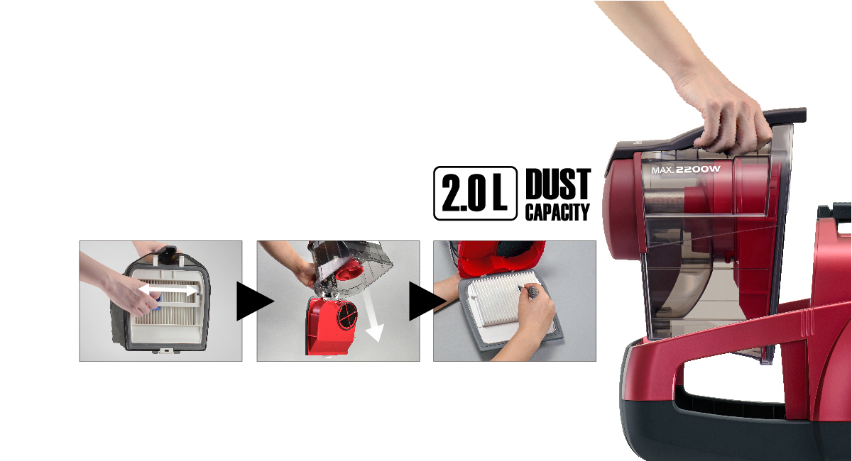 Easy To Empty Dust Compartment