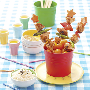 Homemade Chicken & Vegetable Yakitori See more