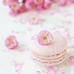 Lychee and Sakura Macarons See more