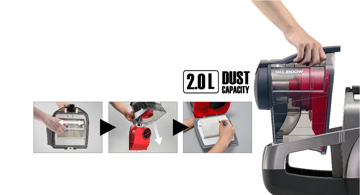 Easy To Empty Dust Compartment 