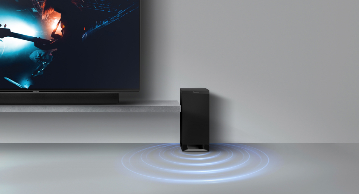 Powerful bass sound with unwired
flexibility