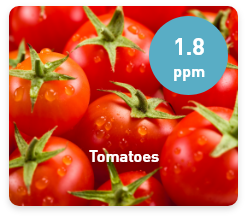 Examples of residual pesticides on vegetables