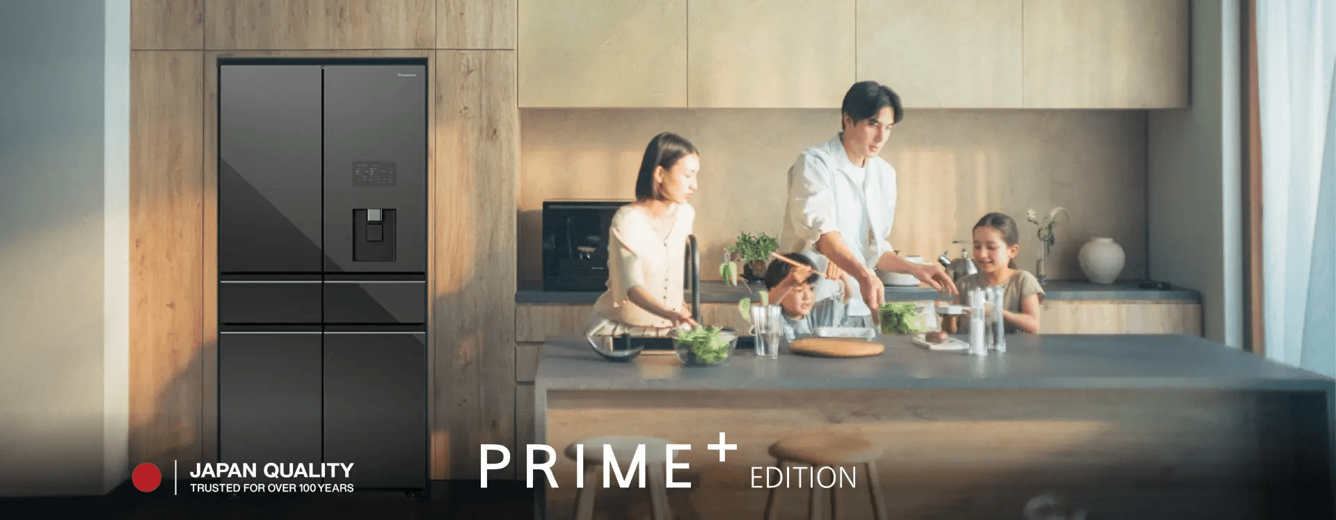 Image of a kitchen with a refrigerator of PRIME + Edition
