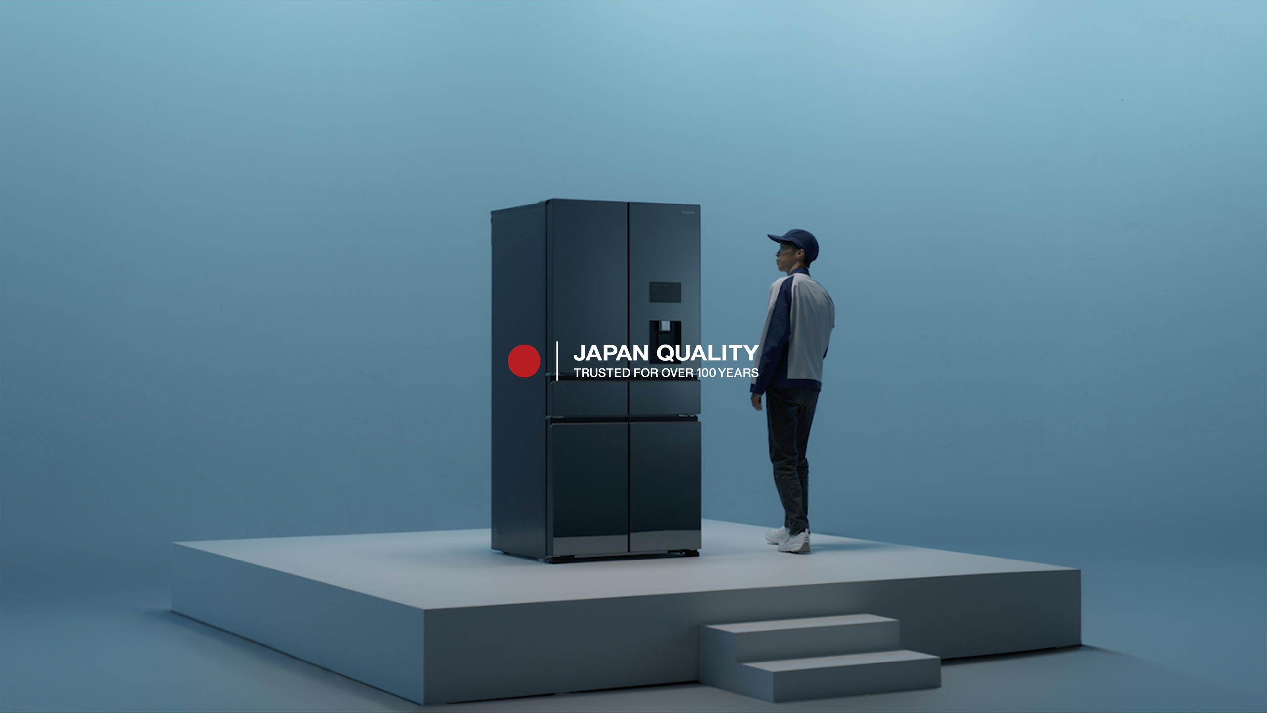 Image demonstrating a premium refrigerator engineered to meet strict Japanese quality and reliability standards.