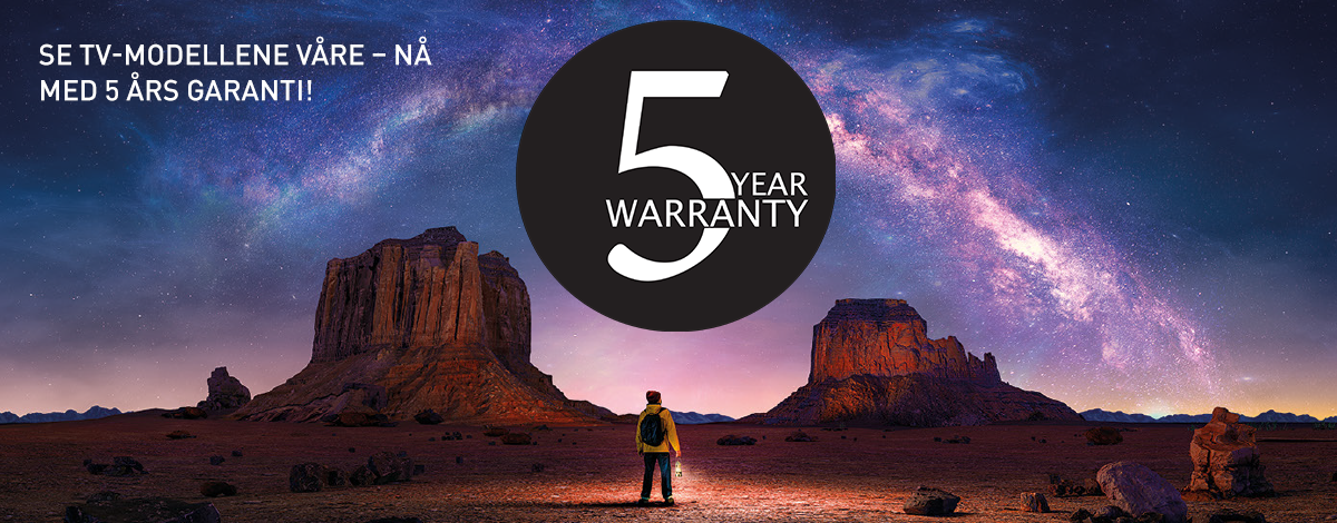 Panasonic leverer en trygg og sikker TV-opplevelse – med 5 års garanti på alle TV-er