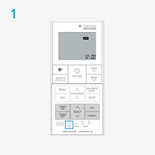 Press “Set” on the remote control.