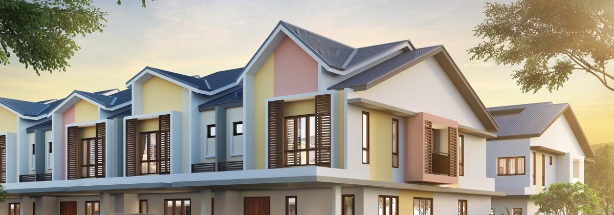 The orderly exterior of a residential complex: image of Panasonic with S P Setia