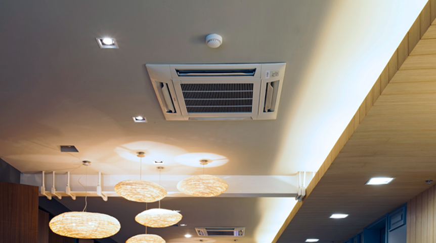 An image of a Panasonic 4-way cassette air conditioner