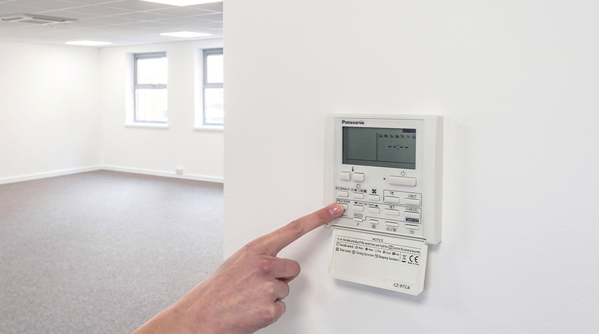 An image of a control on a wall