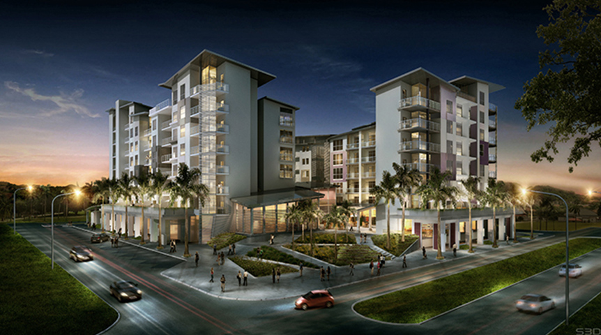 An image of 3D-computer-generated image of a new residential building, Mosaic