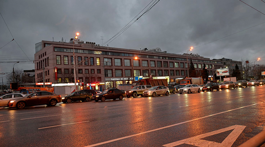 An image of a government building exterior during nighttime