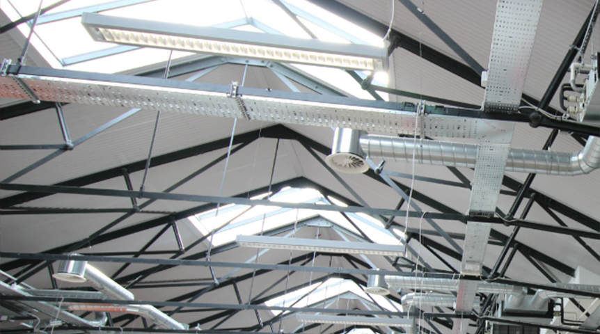 An image of a ceiling in a Zalando warehouse office