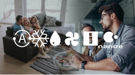 Imágenes de personas descansando sobre un sofá y usando una computadora