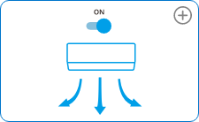 Ícono de un equipo de aire acondicionado encendido