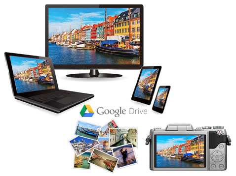 100 GB de armazenamento gratuito para fotografias/vídeos no Google Drive™ para clientes Panasonic