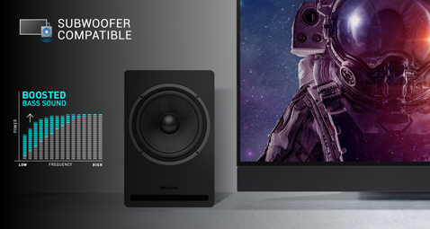 Anslutning för subwoofer och en djupare bas