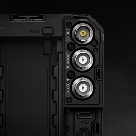 Genlock IN ja Timecode IN/OUT