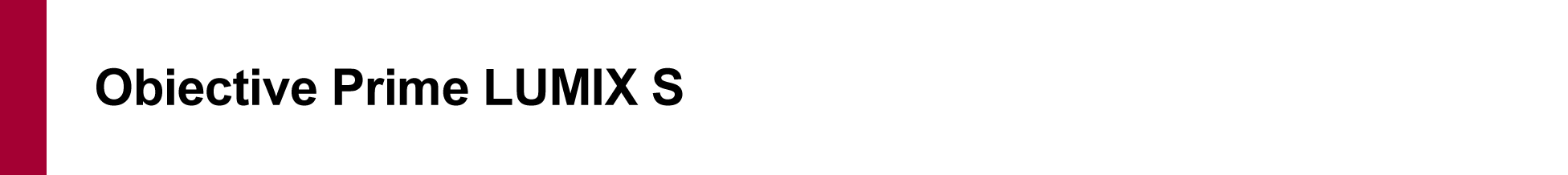 Obiective Prime LUMIX S