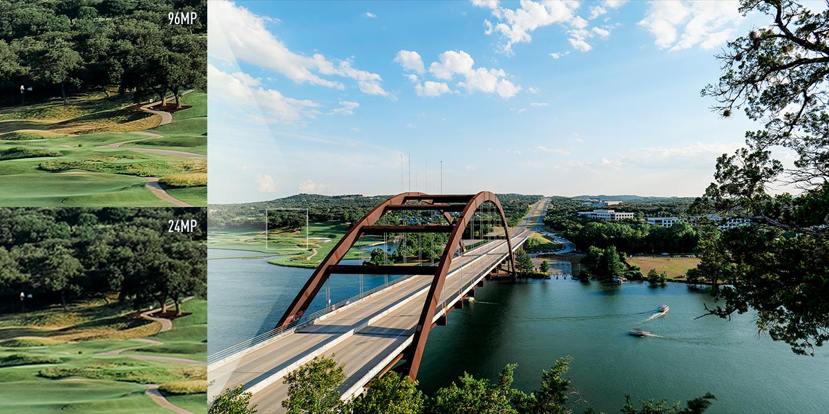 Режим высокого разрешения 96 Мп при съемке в формате JPEG