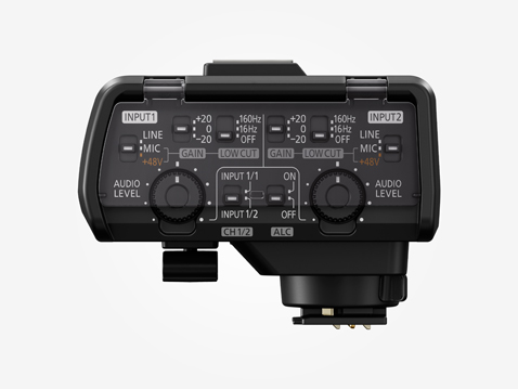 XLR microphone adaptor DMW-XLR1 (sold separately)