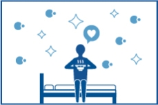 Una ilustración en la que se muestra que nanoe™ X puede inhibir olores en una habitación de hotel las 24 horas del día, los 7 días de la semana