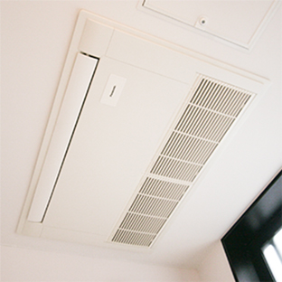 An image of installed 1-way cassette air conditioner
