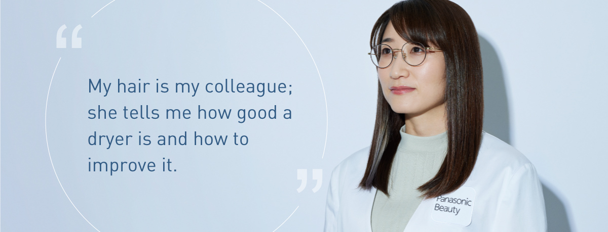 The hard worker about rating dryers — her hair knows over 40,000 blows. Mayuka Kanbayashi