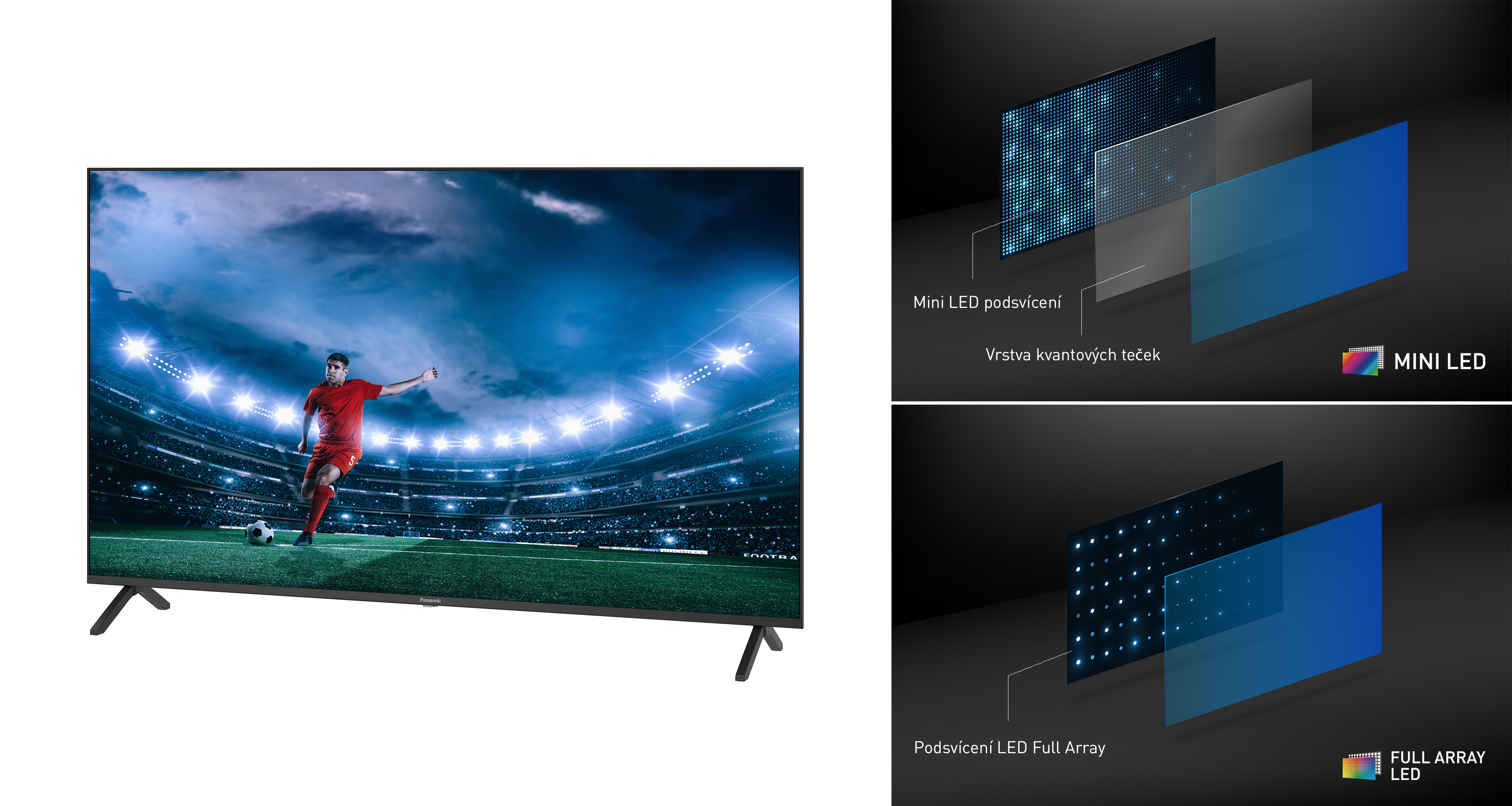 Full Array LED pro vynikající jas a kontrast