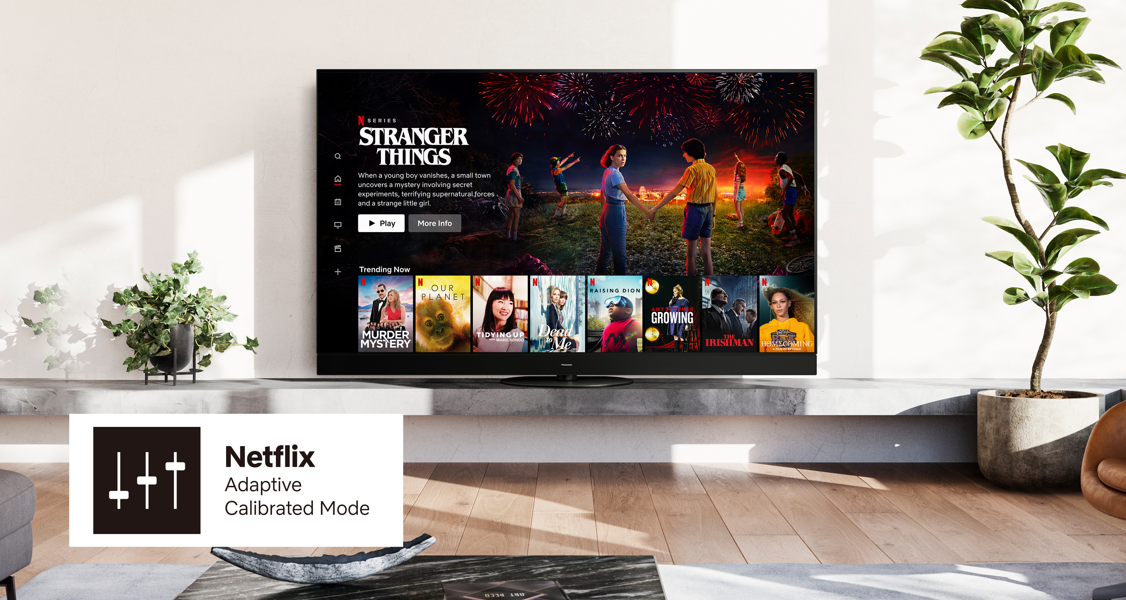 „Tryb skalibrowany Netflix” — opracowany we współpracy z firmą Netflix. Oglądaj filmy i programy dokumentalne zgodnie z zamysłem filmowców.