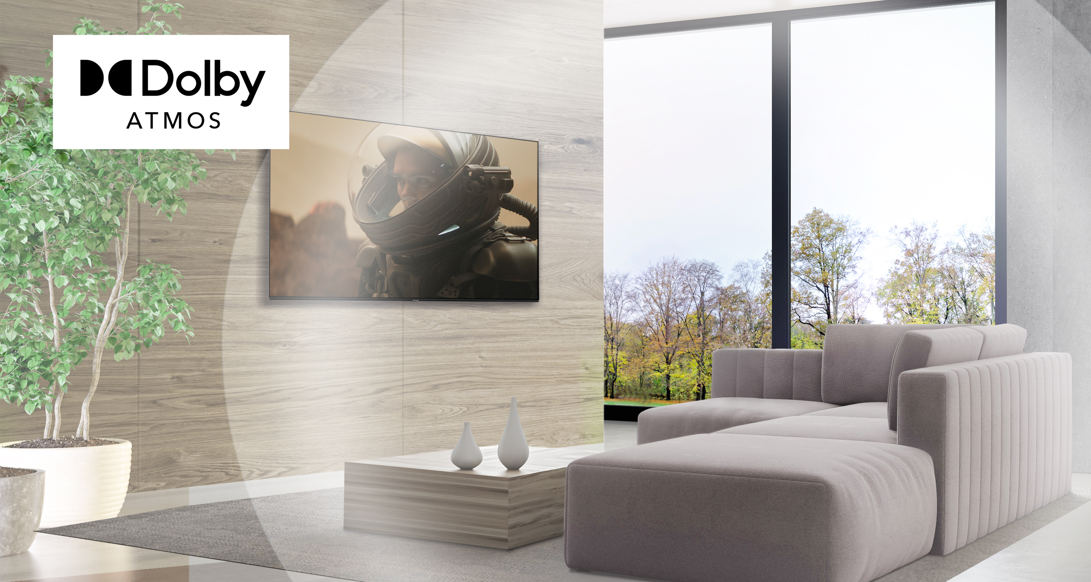 Usługi przesyłania strumieniowego z dynamicznym dźwiękiem. Technologia Dolby Atmos zapewnia dochodzący ze wszystkich stron dźwięk, który Cię poruszy.