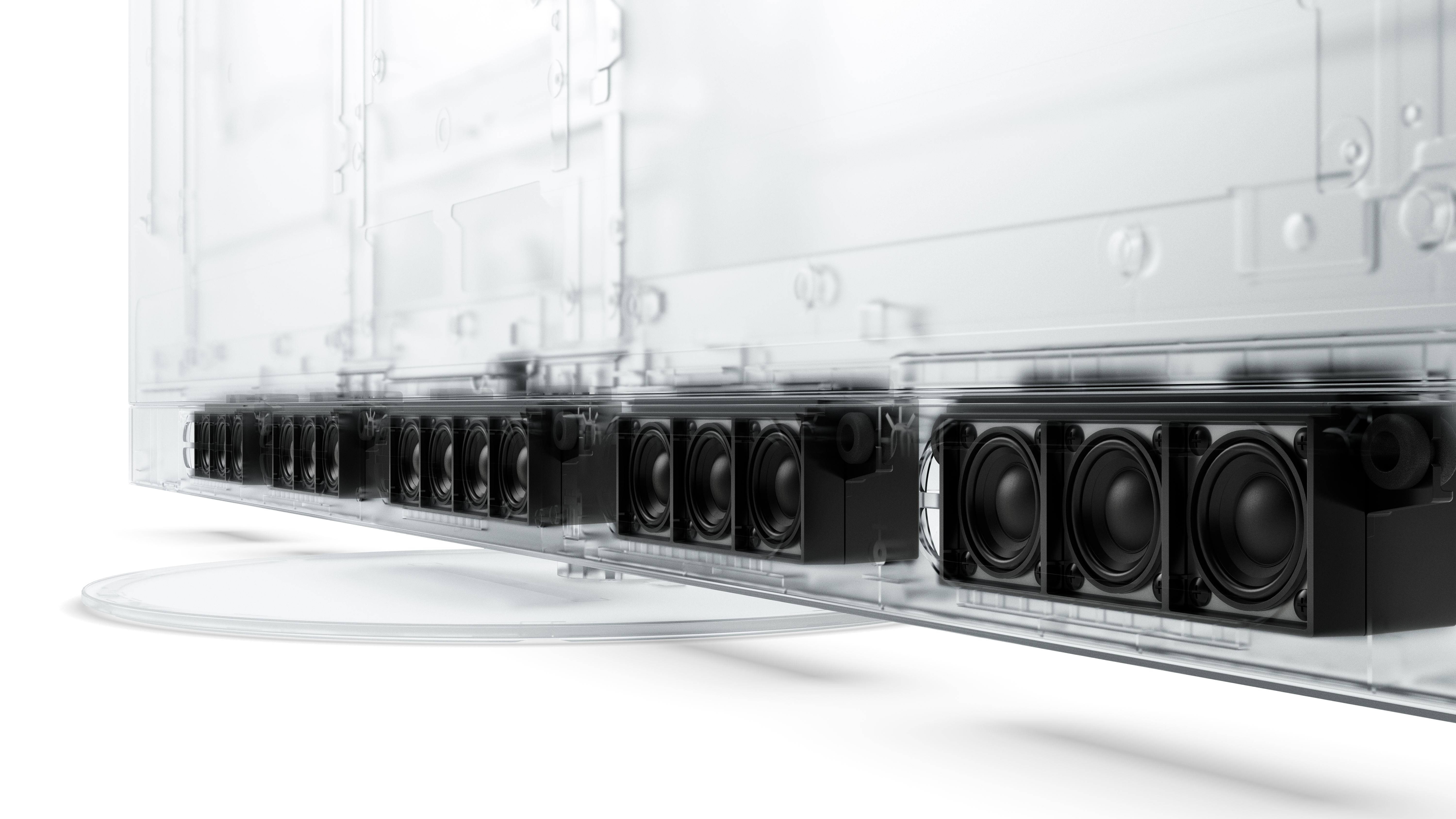 Jedinečný systém poľových reproduktorov zaručuje presnejší a pohlcujúci zvukový zážitok vďaka funkcii tvarovania lúčov.