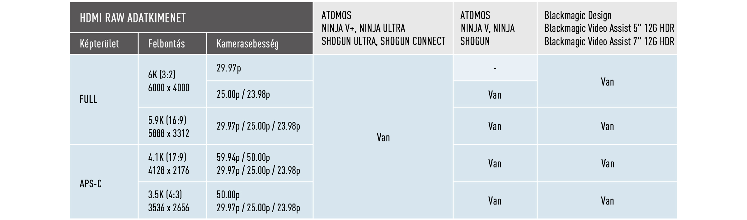 Képadatok RAW kimenete