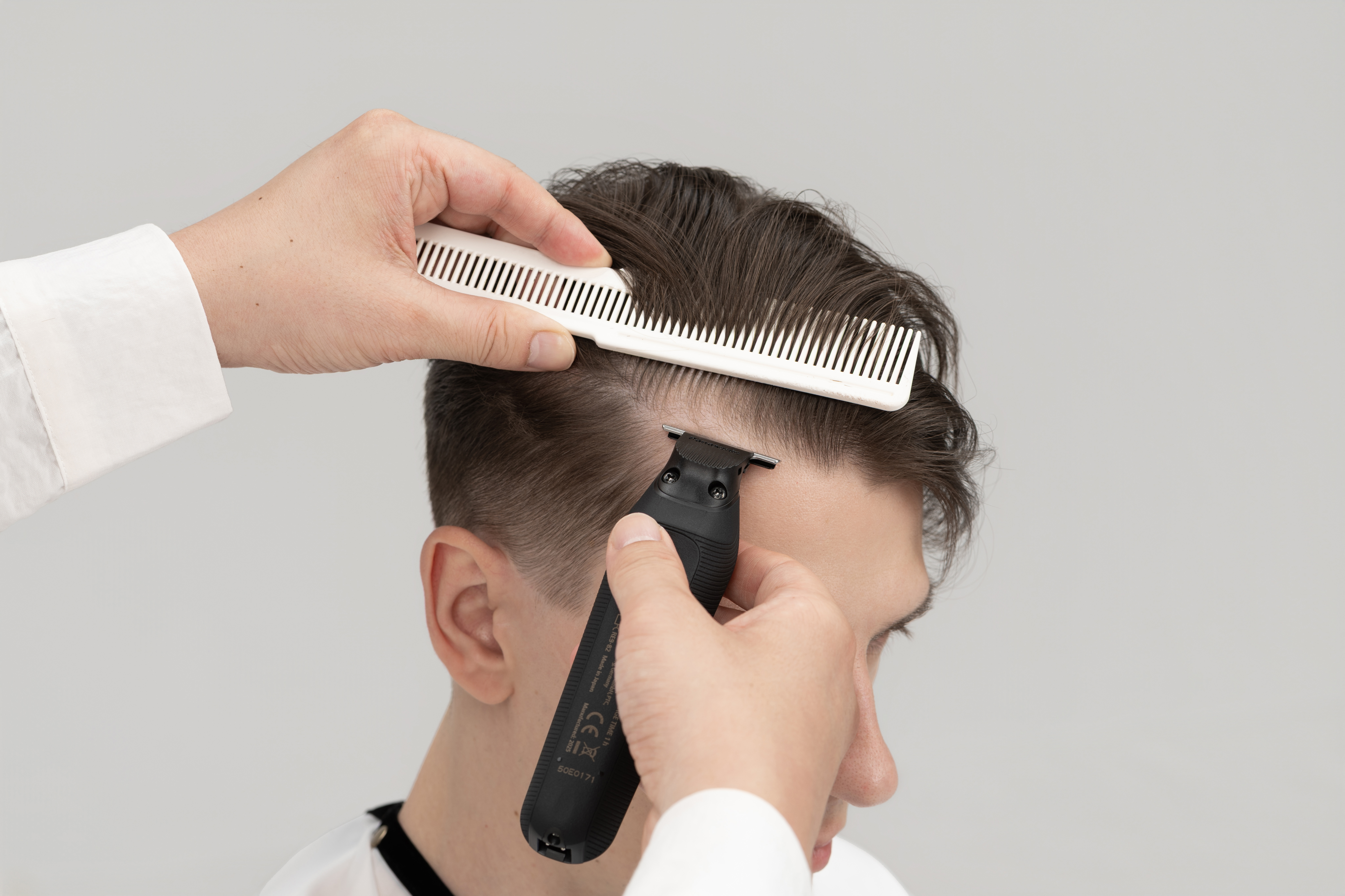 In Use on the Forhead with a Hair Trimmer ER-XT70