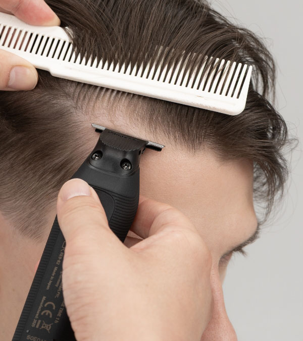 In Use on the Forhead with a Hair Trimmer ER-XT70