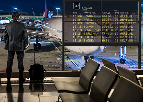 Imagens dinâmicas num ecrã 4K de grandes dimensões