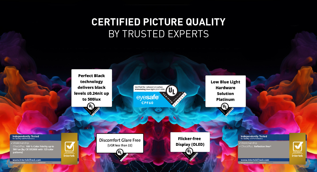 Panasonic OLED. Bezkonkurenční zrakový komfort. Certifikováno.