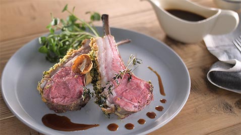 Roasted Lamb Persillade on the Bone