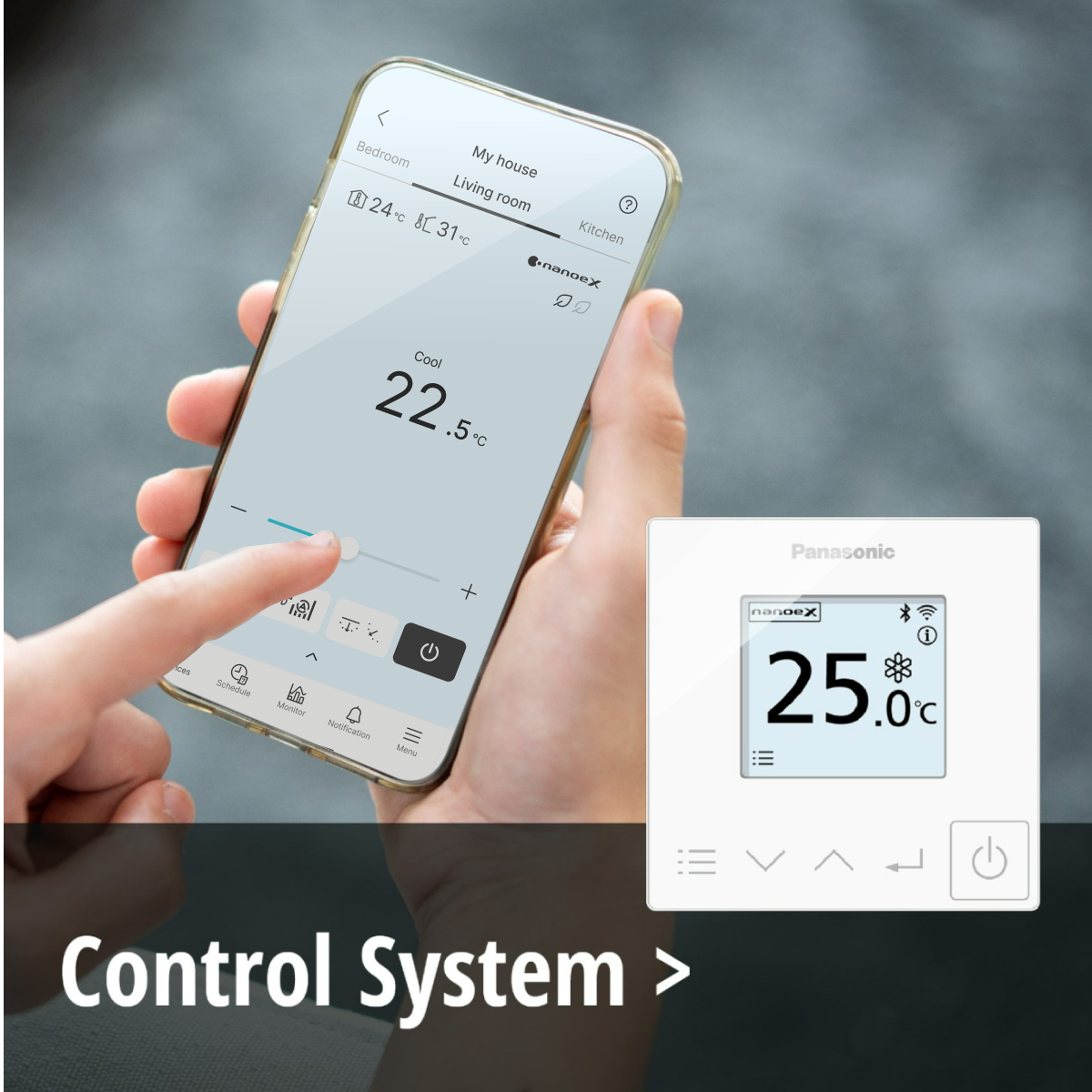 image:A remote control of home air conditioners with a smartphone app