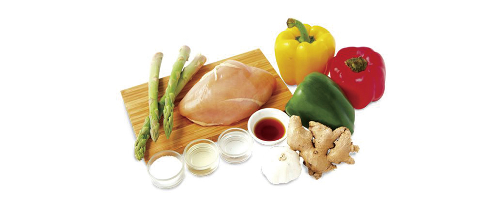 Pollo con Yakitori de Verduras Casero