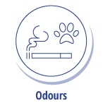 The illustrated icon for &quot;Odours&quot;