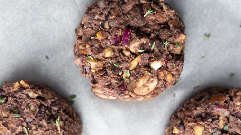 Chestnut, Mushroom, and Bean Burgers with Chili Cranberry Sauce