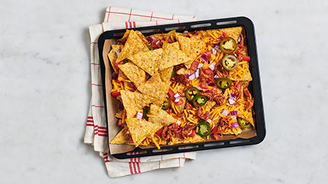 Nachos with Shredded Barbecue Chicken